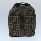 FENDI Zucca Canvas Hand Bag Brown Black Gold73582