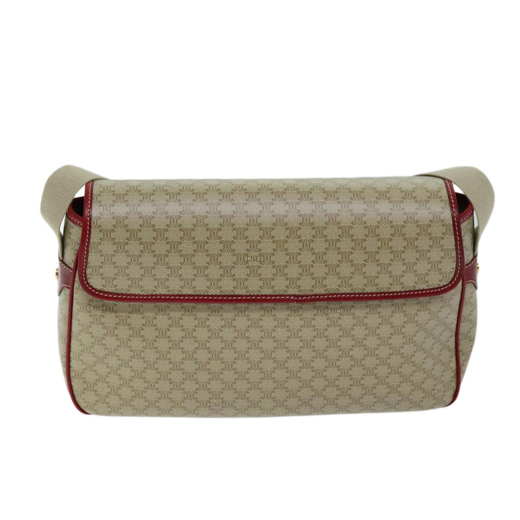 CELINE Macadam Canvas Shoulder Bag Beige  73585