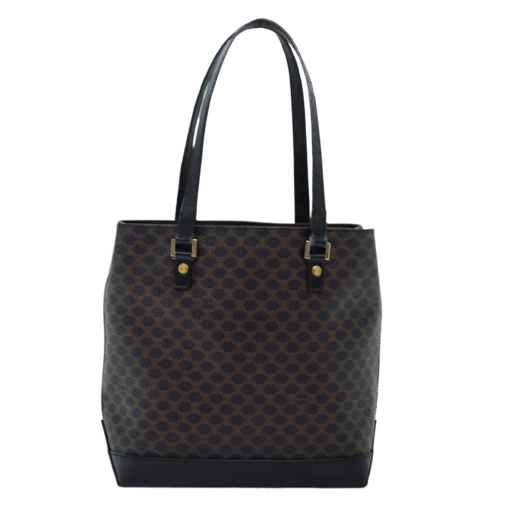 CELINE Macadam Canvas Hand Bag PVC Black  73589