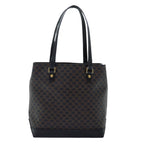 CELINE Macadam Canvas Hand Bag PVC Black  73589