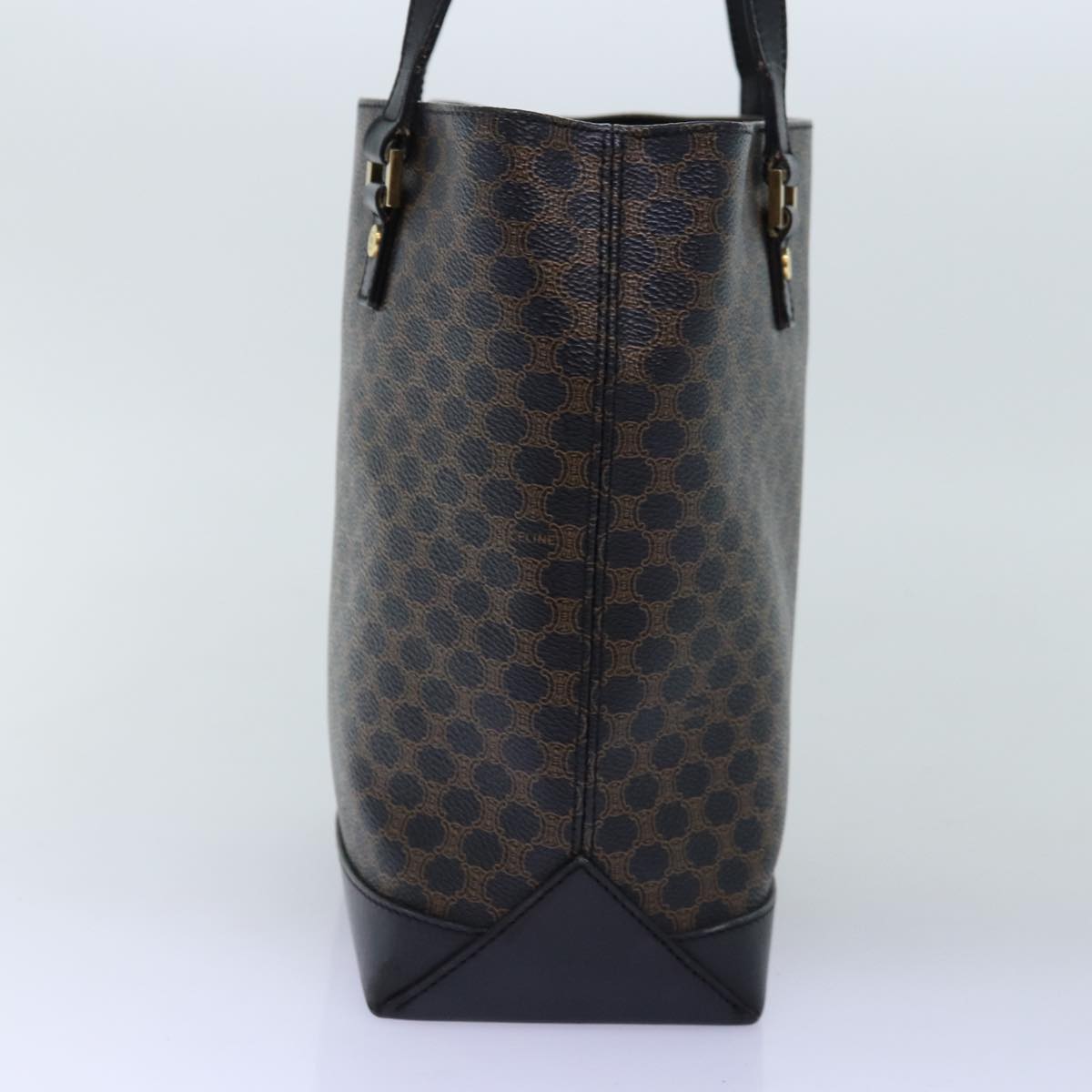 CELINE Macadam Canvas Hand Bag PVC Black  73589