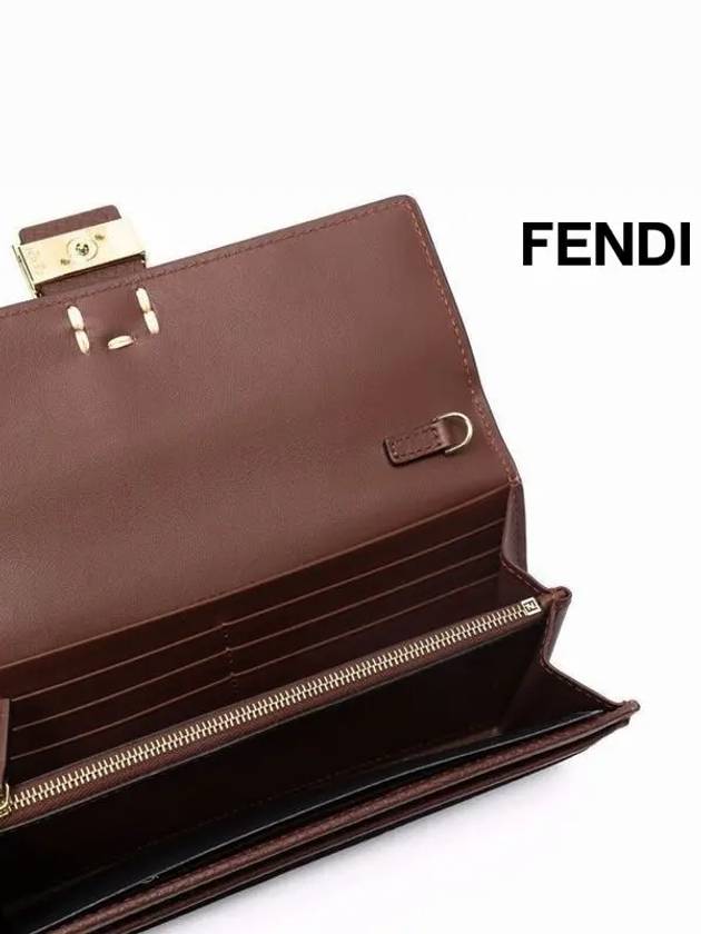 Fendi Baguette Chain Long Wallet Brown