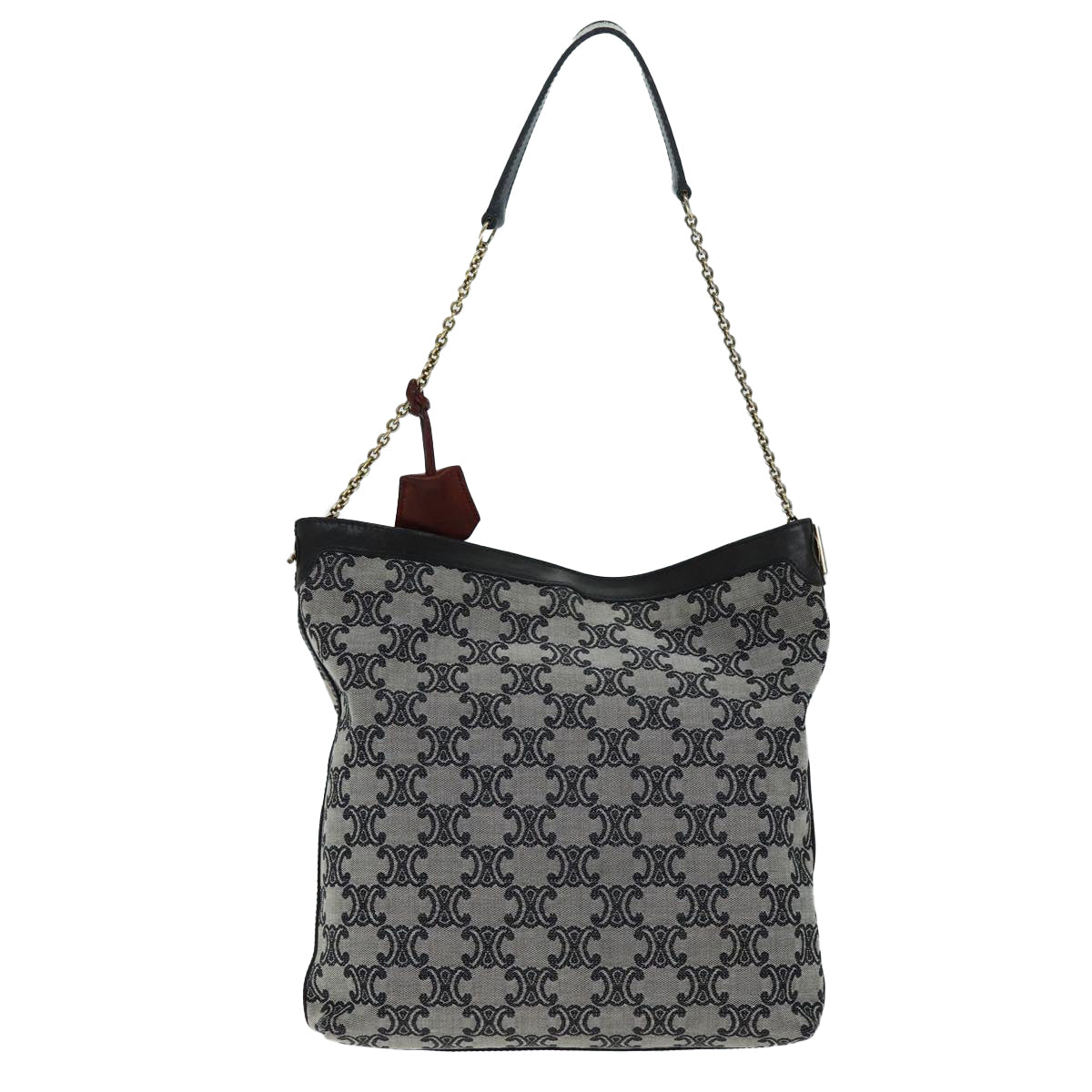 CELINE Triomphe Canvas Shoulder Bag Gray  73617