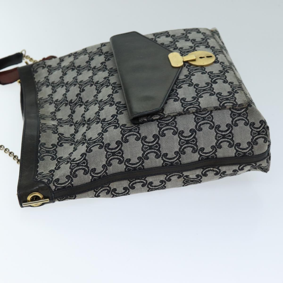 CELINE Triomphe Canvas Shoulder Bag Gray  73617