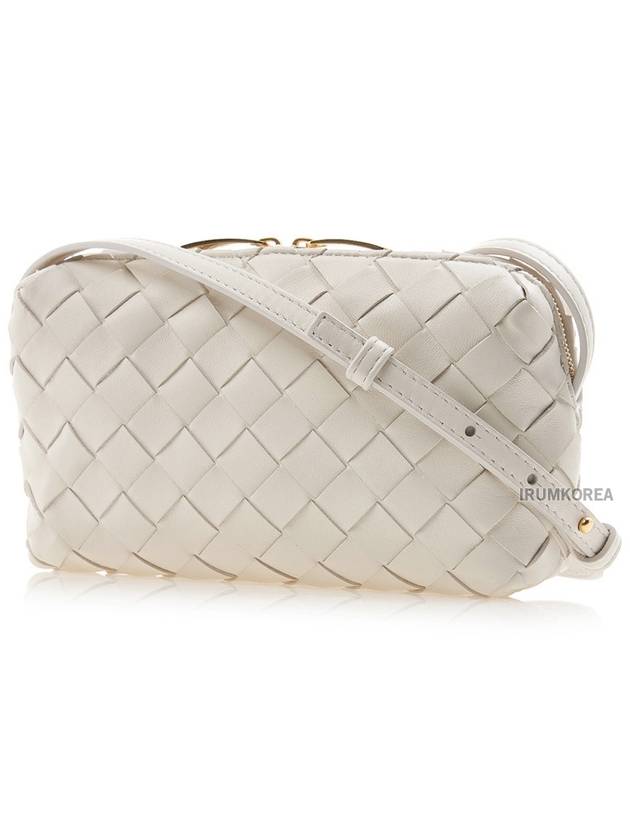 Bottega Veneta Intrecciato Leather Cross Bag White
