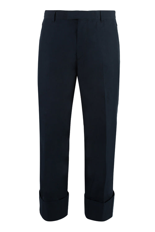 BOTTEGA VENETA Cotton Trousers with Roll-Up Ankle Cuffs