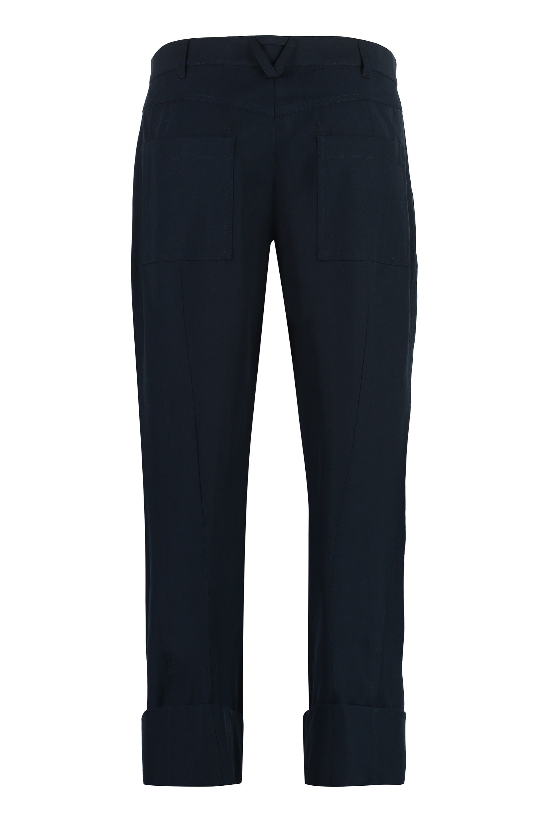 BOTTEGA VENETA Cotton Trousers with Roll-Up Ankle Cuffs