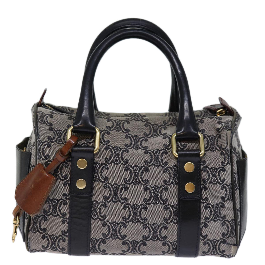 CELINE Triomphe Canvas Hand Bag Gray Auth 73729