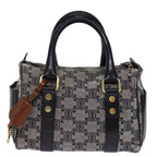 CELINE Triomphe Canvas Hand Bag Gray Auth 73729