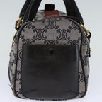 CELINE Triomphe Canvas Hand Bag Gray Auth 73729
