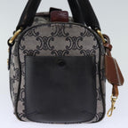 CELINE Triomphe Canvas Hand Bag Gray Auth 73729