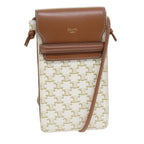 CELINE Triomphe Shoulder Pouch PVC Leather Whe  73744