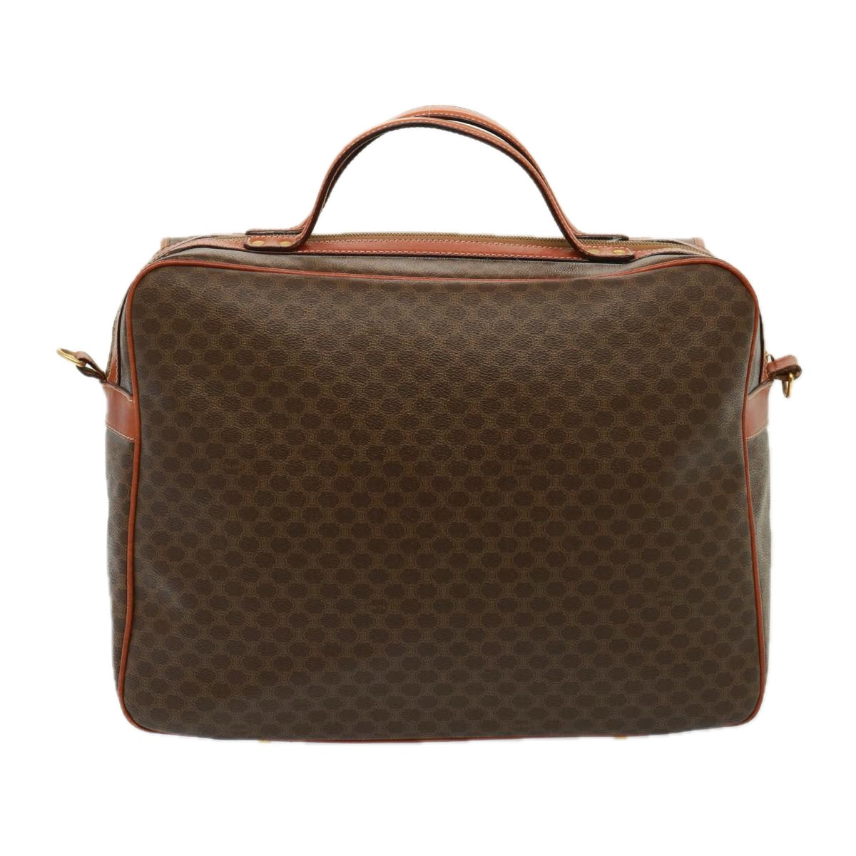 CELINE Macadam Canvas Boston Bag PVC 2way Brown  73841