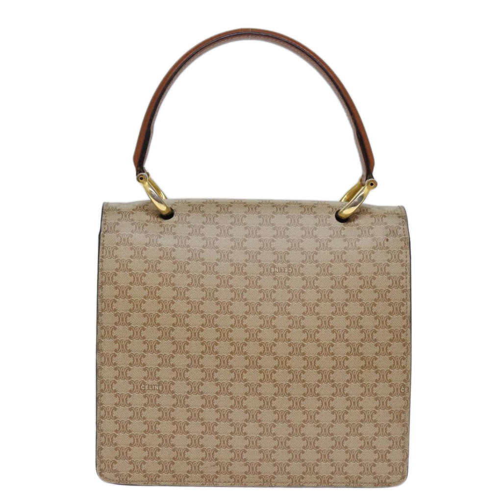 CELINE Macadam Canvas Hand Bag Beige Auth 73851