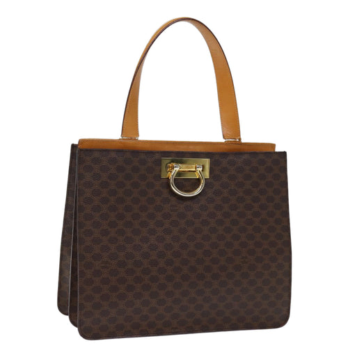 CELINE Macadam Canvas Hand Bag PVC Brown  73852