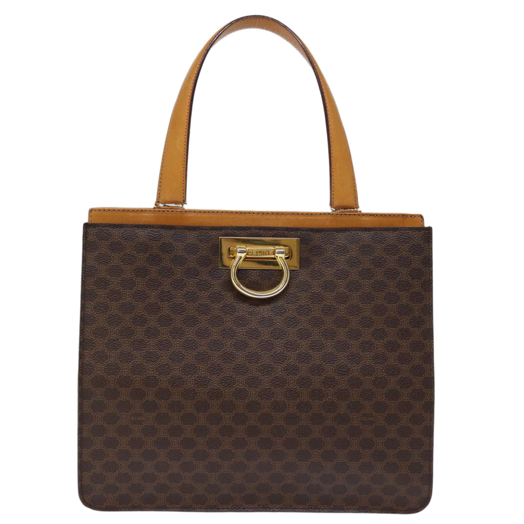 CELINE Macadam Canvas Hand Bag PVC Brown  73852