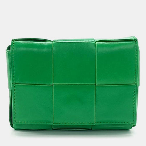 Bottega Veneta Green Leather Candy Cassette Bag