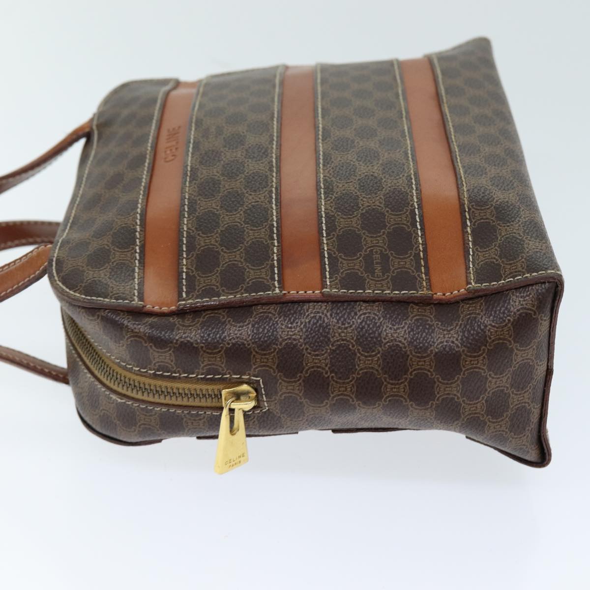 CELINE Macadam Canvas Hand Bag PVC Brown  73854