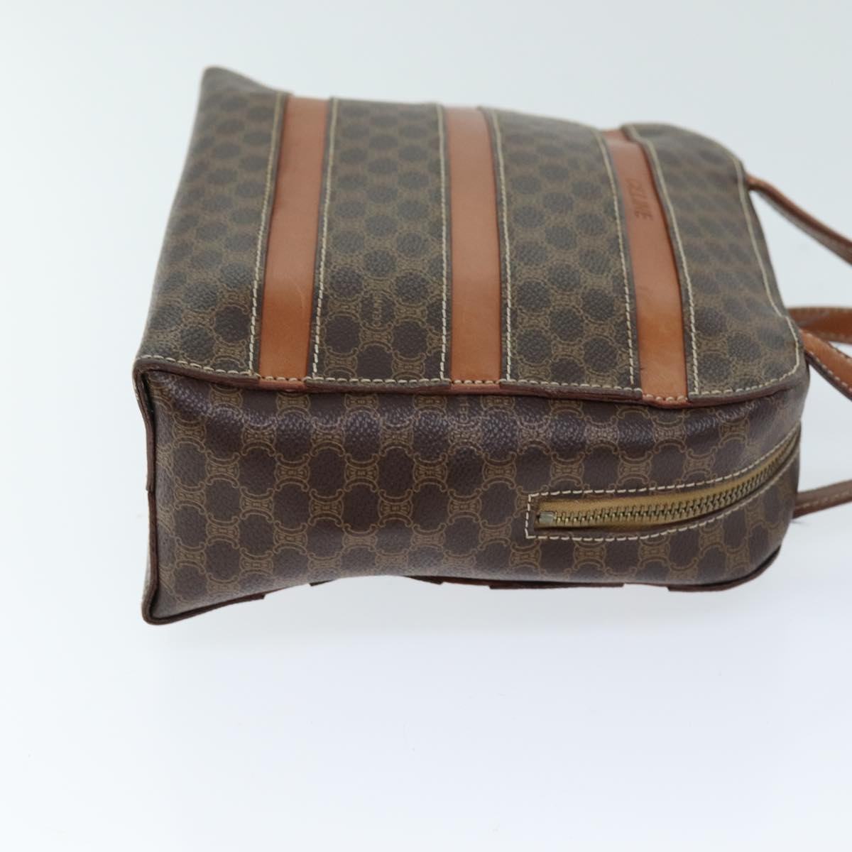 CELINE Macadam Canvas Hand Bag PVC Brown  73854