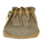 CELINE Macadam Canvas Shoulder Bag Beige Auth 73856