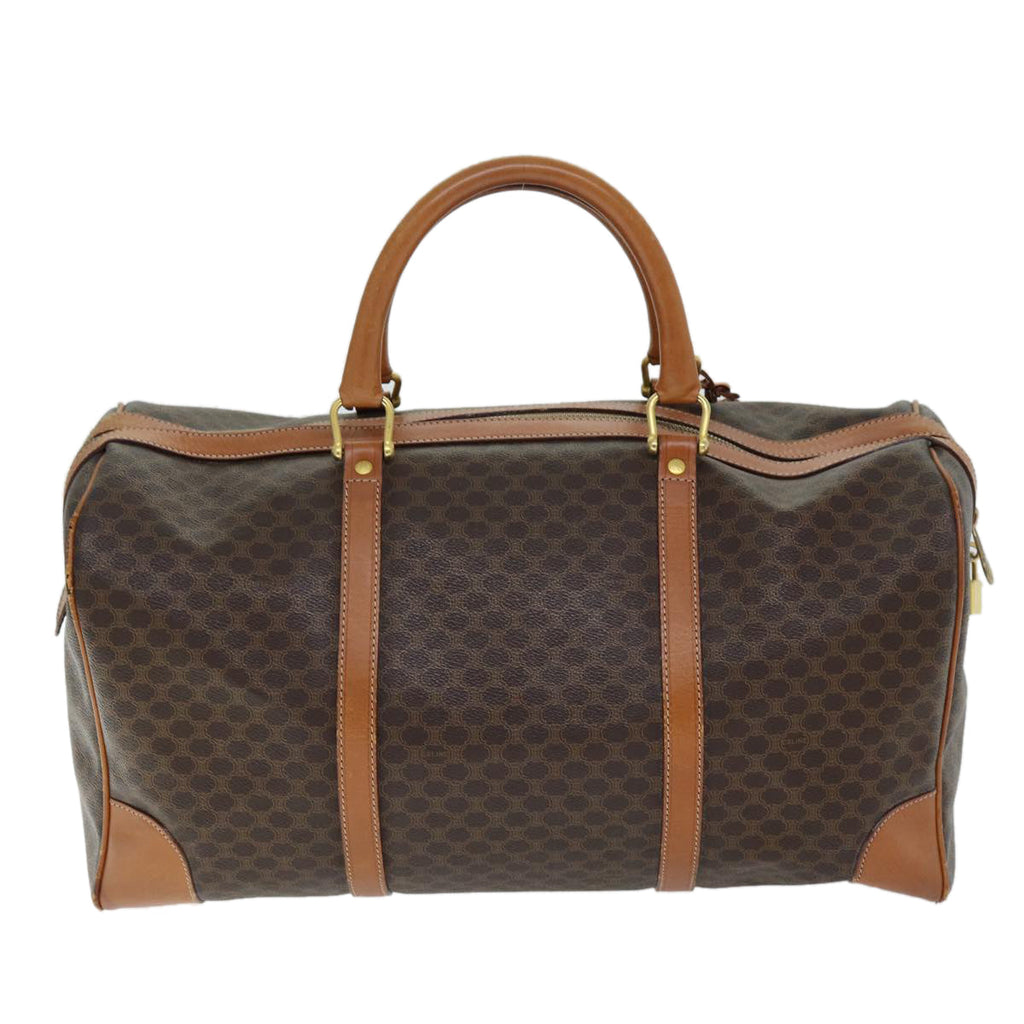CELINE Macadam Canvas Boston Bag PVC Brown Auth 73908