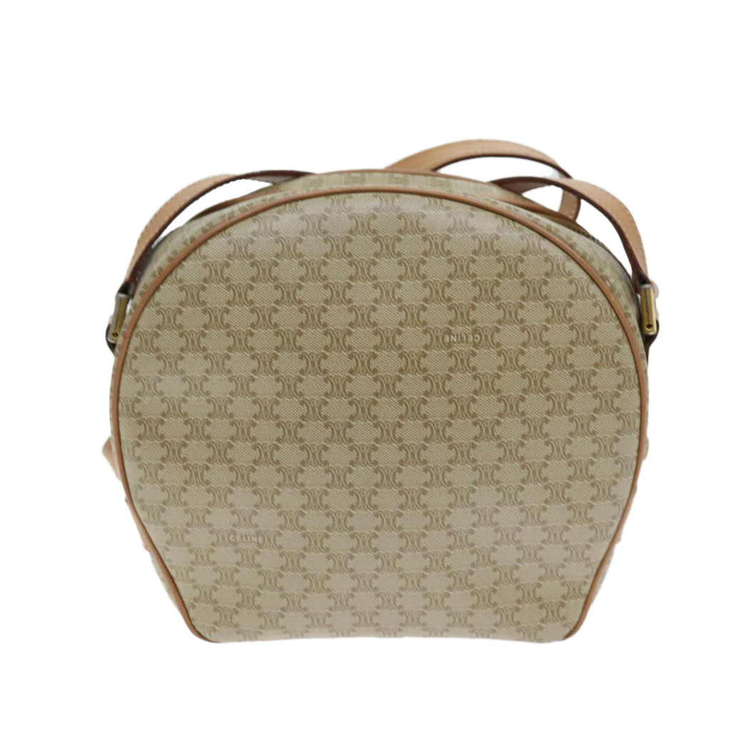 CELINE Macadam Canvas Shoulder Bag Beige  73944