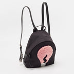 Fendi Black Nylon And Shearling Mini Dolce Lightbulb Backpack