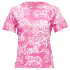 Dior Toile De Jouy Tree Tiger Print Cotton Linen Casual Tshirt