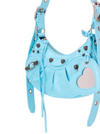 Balenciaga Le Cagole XS Lambskin Shoulder Bag Light Blue