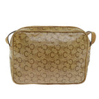 CELINE C Macadam Canvas Shoulder Bag Beige Auth 74191