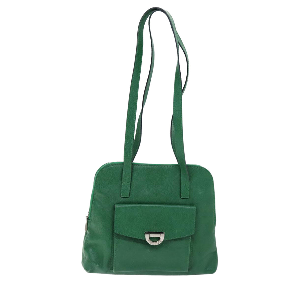 CELINE Shoulder Bag Leather Green  74192