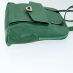 CELINE Shoulder Bag Leather Green  74192