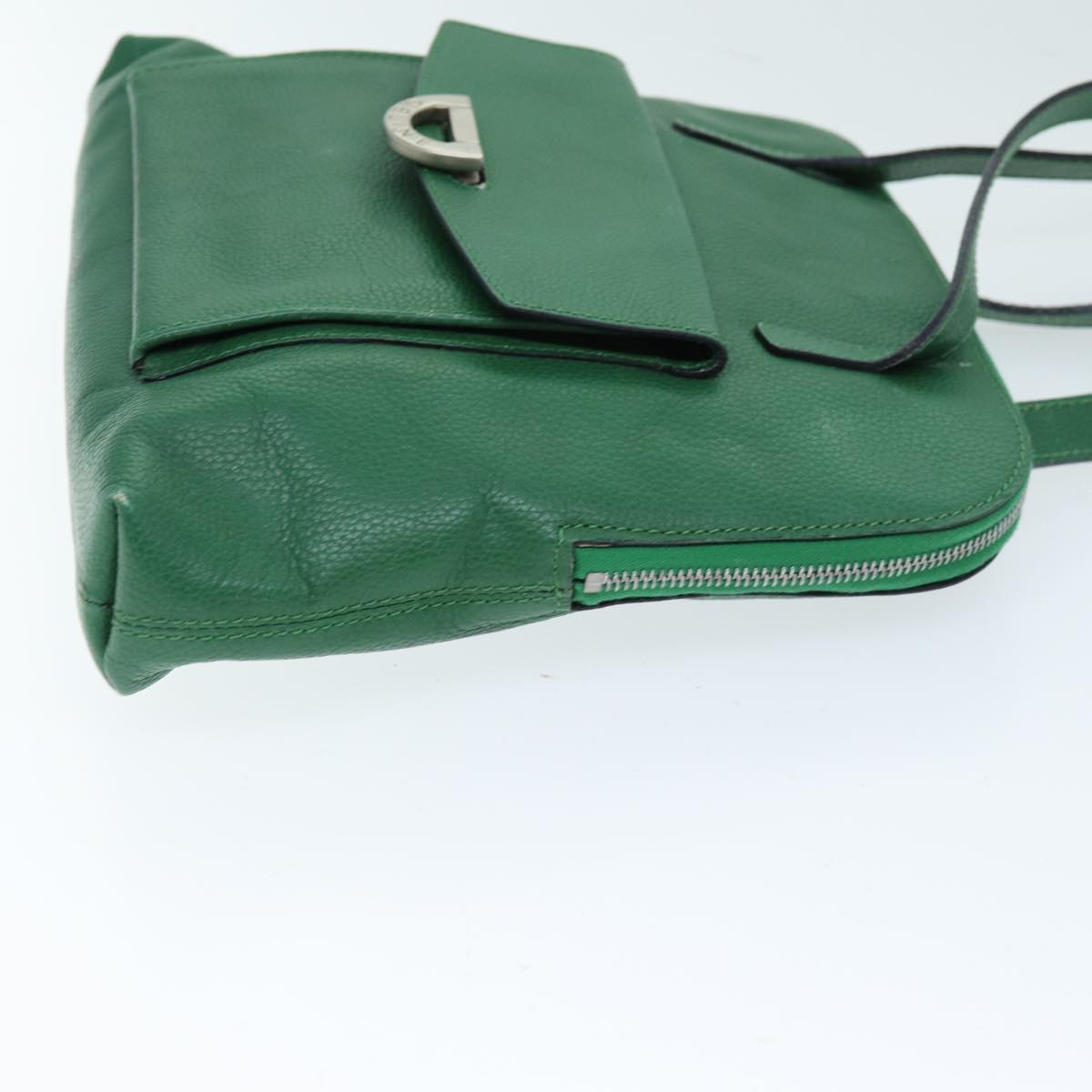 CELINE Shoulder Bag Leather Green  74192