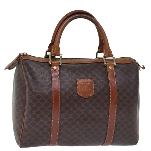 CELINE Macadam Canvas Boston Bag PVC Brown Auth 74193