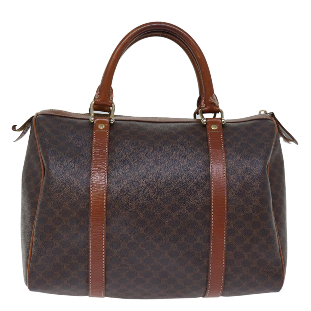 CELINE Macadam Canvas Boston Bag PVC Brown Auth 74193