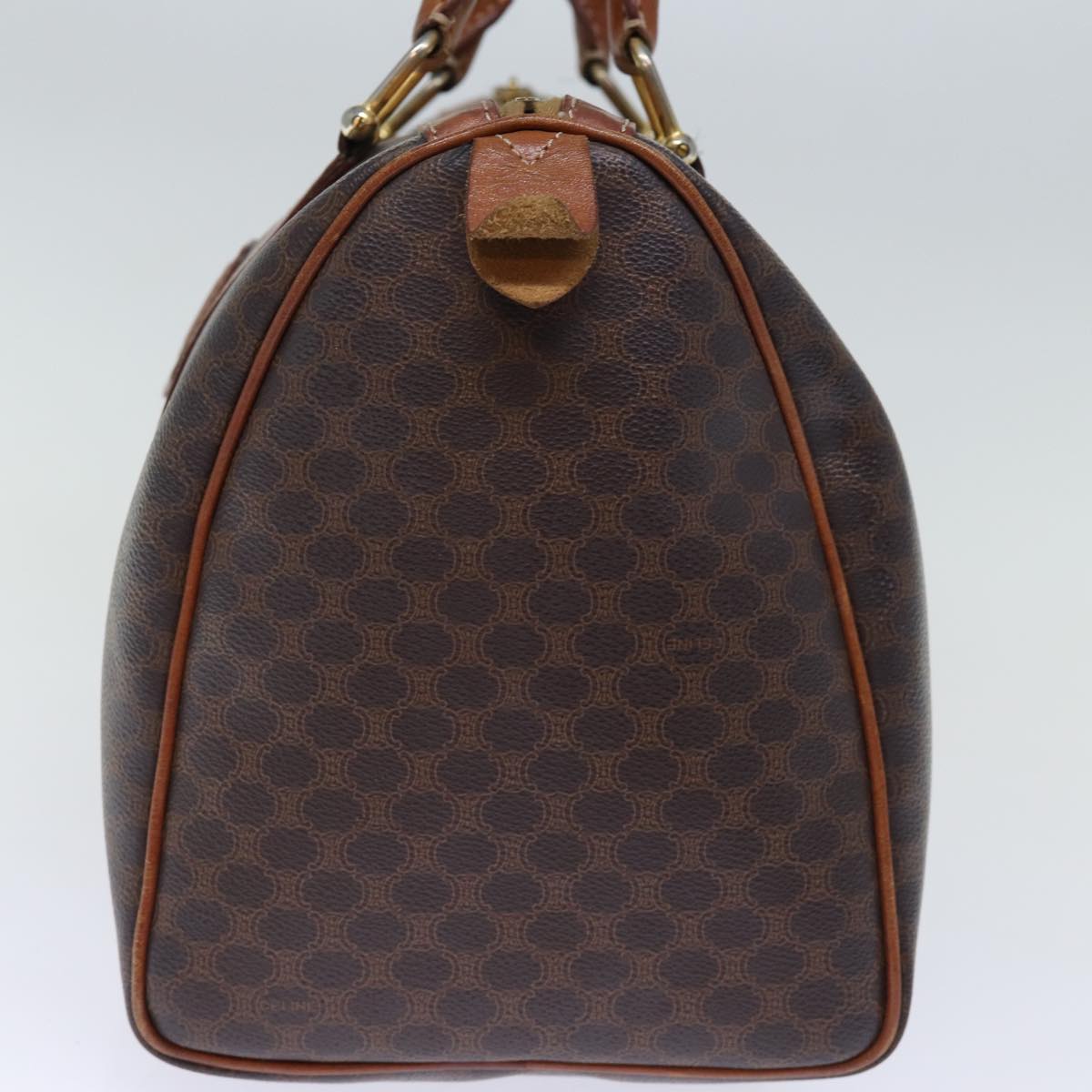 CELINE Macadam Canvas Boston Bag PVC Brown Auth 74193