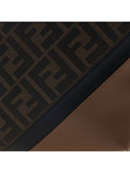 Fendi FF Monogram Logo Leather Belt Bag Brown