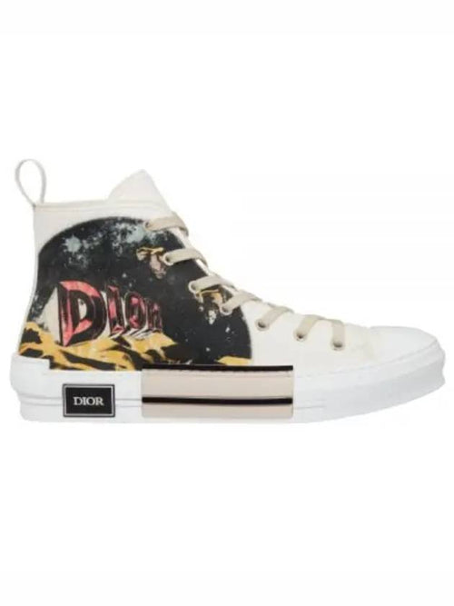 B23 Canvas Asterodior Signature High Top Sneakers White Dior
