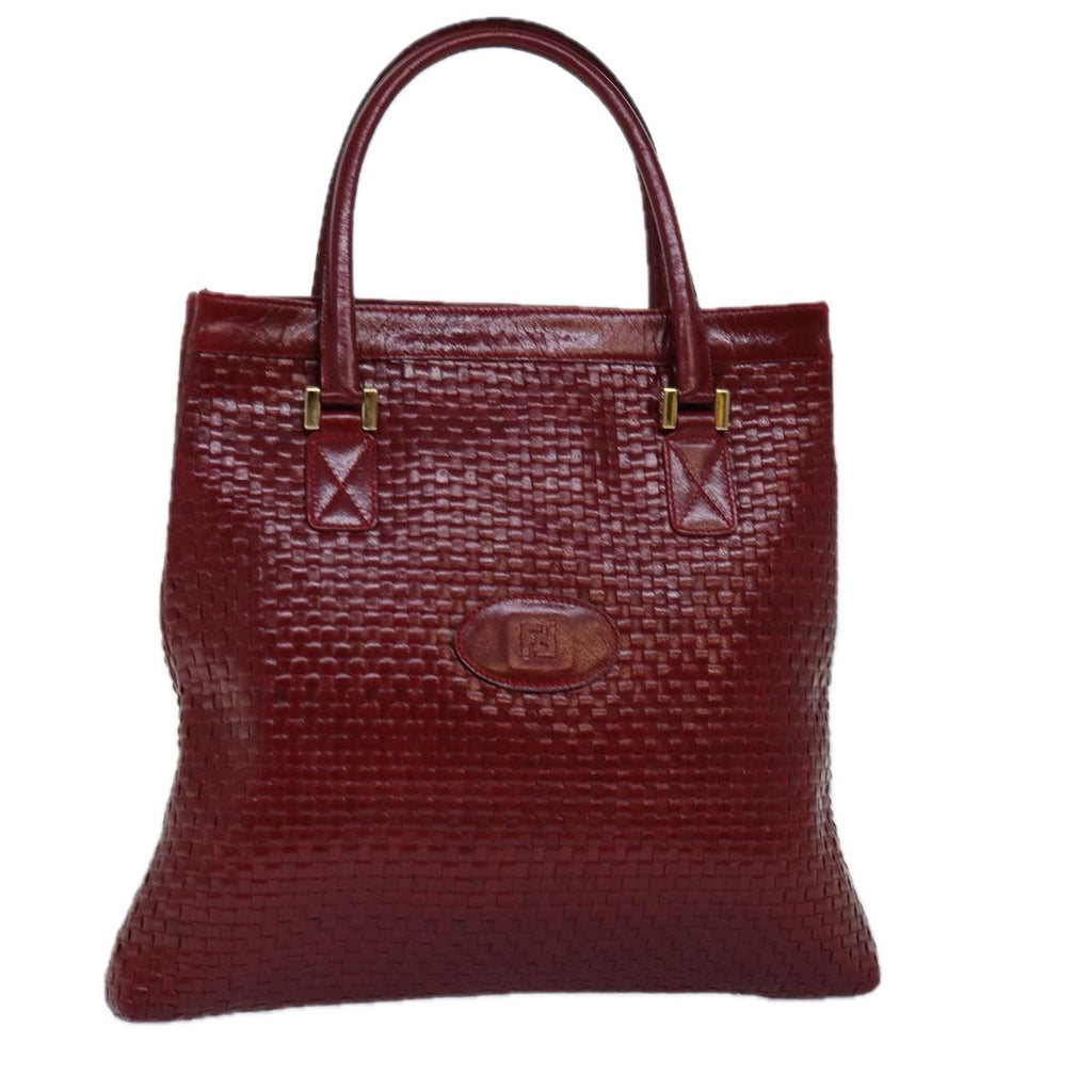 FENDI Tote Bag Leather Red74221