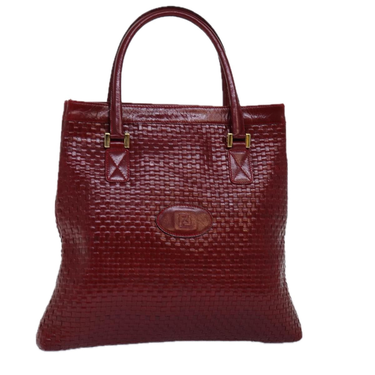 FENDI Tote Bag Leather Red74221