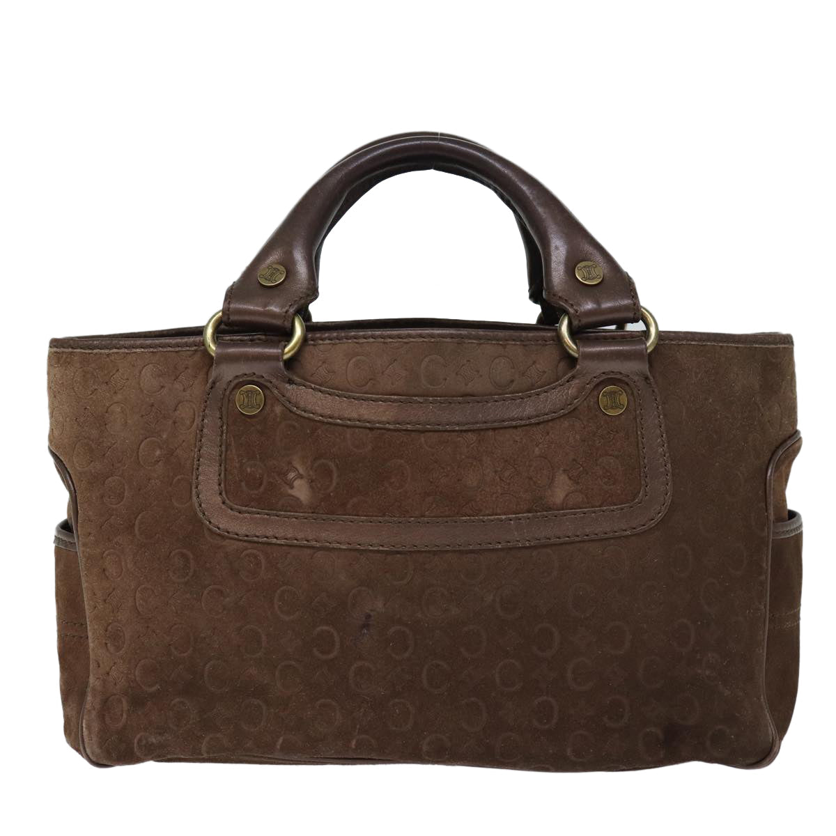CELINE C Macadam Canvas Hand Bag Brown  74222
