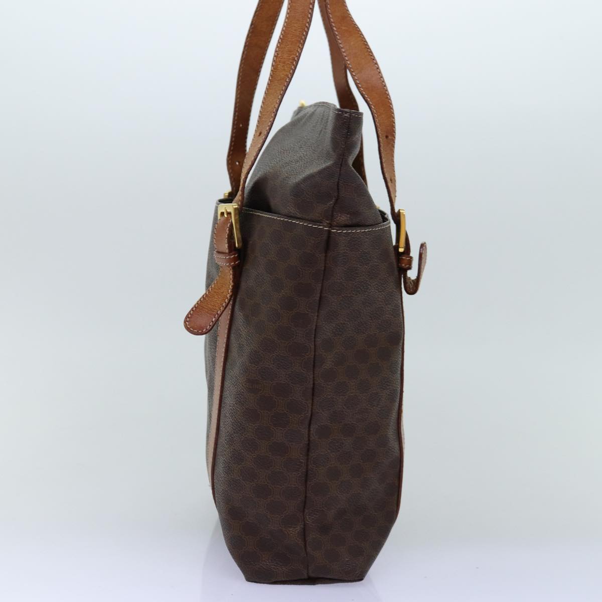 CELINE Macadam Canvas Tote Bag PVC Brown Auth 74225