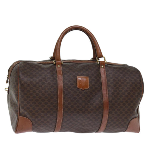 CELINE Macadam Canvas Boston Bag PVC Brown  74226