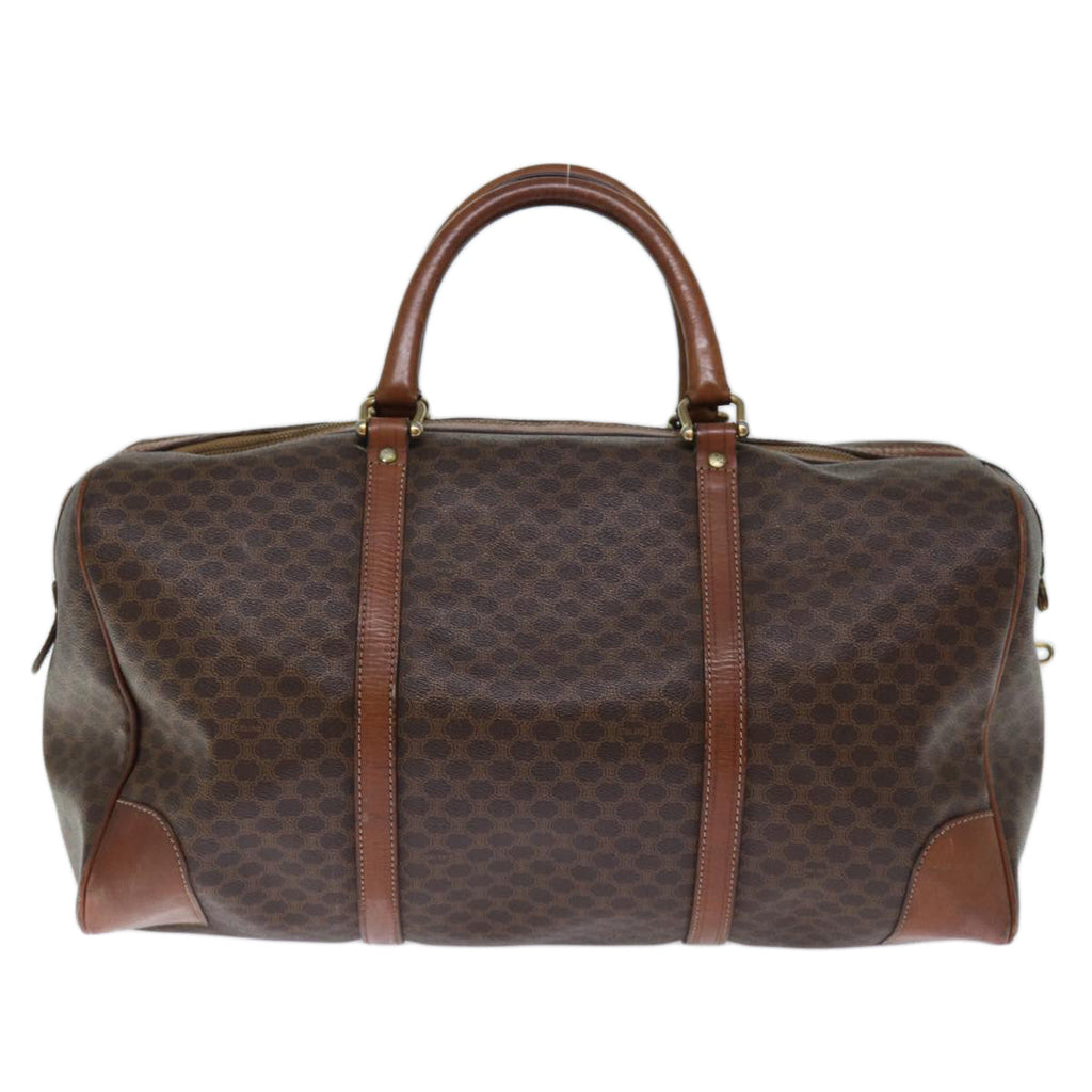 CELINE Macadam Canvas Boston Bag PVC Brown  74226