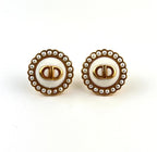 Dior Petit CD Baroque Stud Earrings