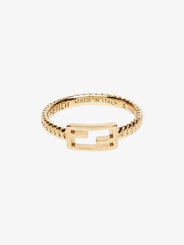 Fendi Link Chain Baguette Ring Gold
