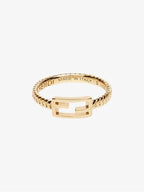 Fendi Link Chain Baguette Ring Gold