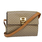 CELINE Macadam Canvas Shoulder Bag Beige Auth 74388
