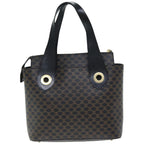 CELINE Macadam Canvas Hand Bag PVC Black Auth 74390