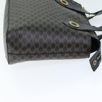 CELINE Macadam Canvas Hand Bag PVC Black Auth 74390